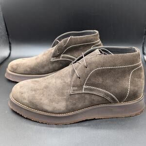 Donald Pliner Boots Mens 8 Dark Brown Oily Suede Hamilton Lace up booties Career